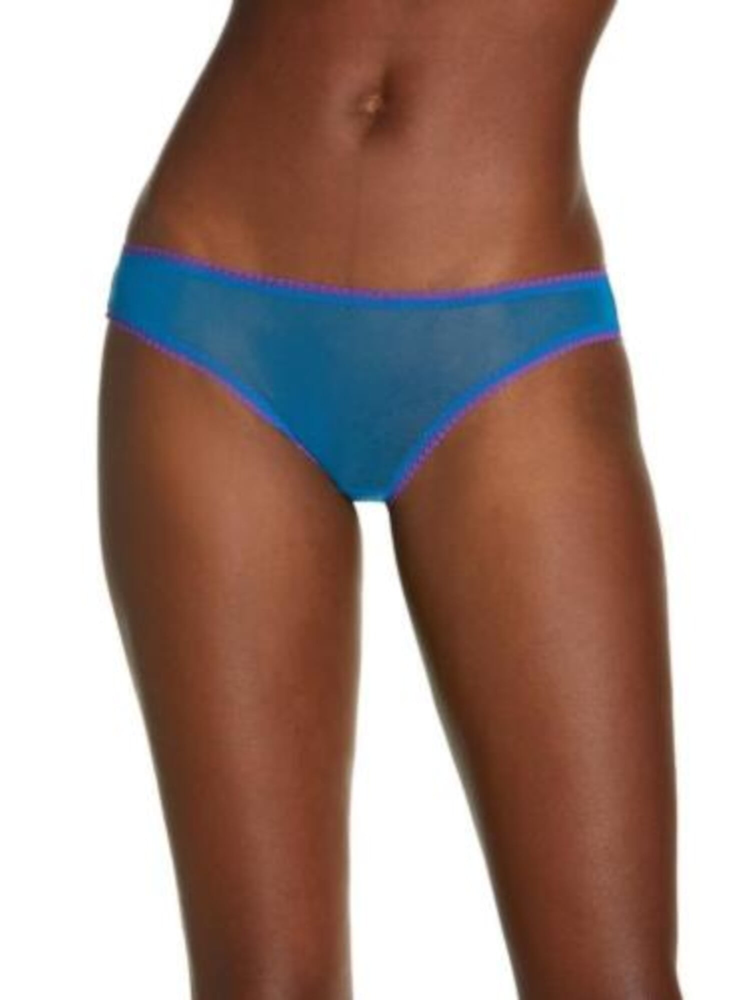 On Gossamer Intimates Blue Mesh Hipster Sheer Bikini Underwear L