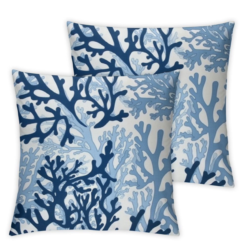 ONETECH Beach Ocean Nautical Coastal Navy Blue Starfish Coral Throw