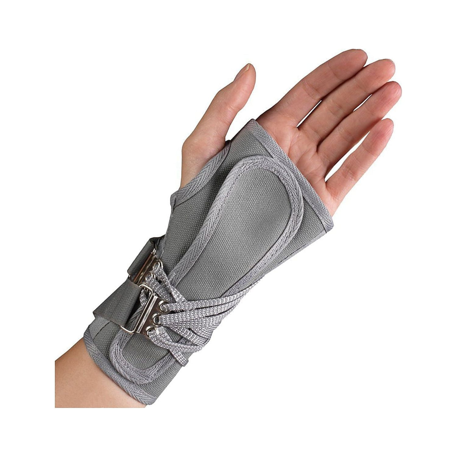 Otc Wrist Splint Cock Up Lacing Canvas Prochoice Grey Medium Left