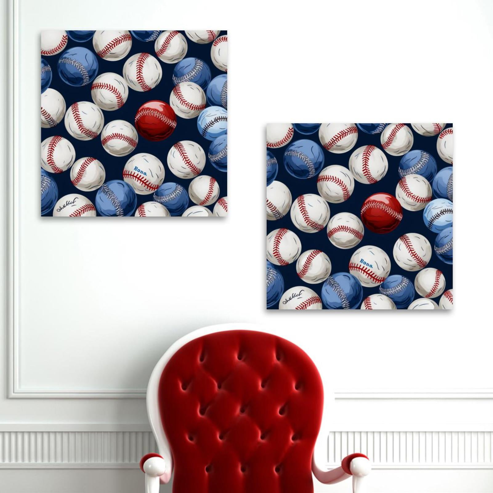 Ownta Baseball Pattern Pc Canvas Wall Art Paintings For Living Room