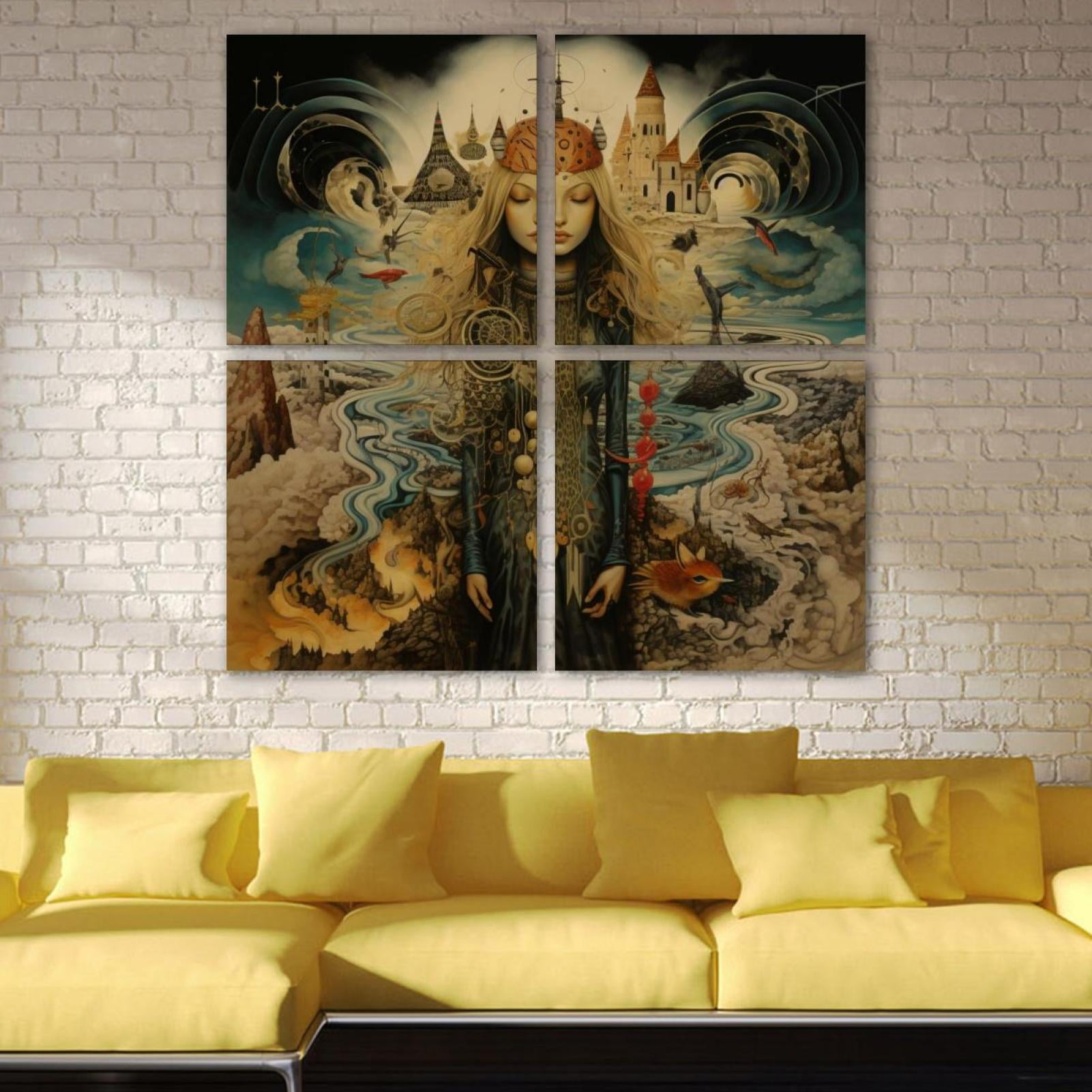 Ownta Bohemian Style Pattern Pc Frameless Canvas Wall Art Paintings