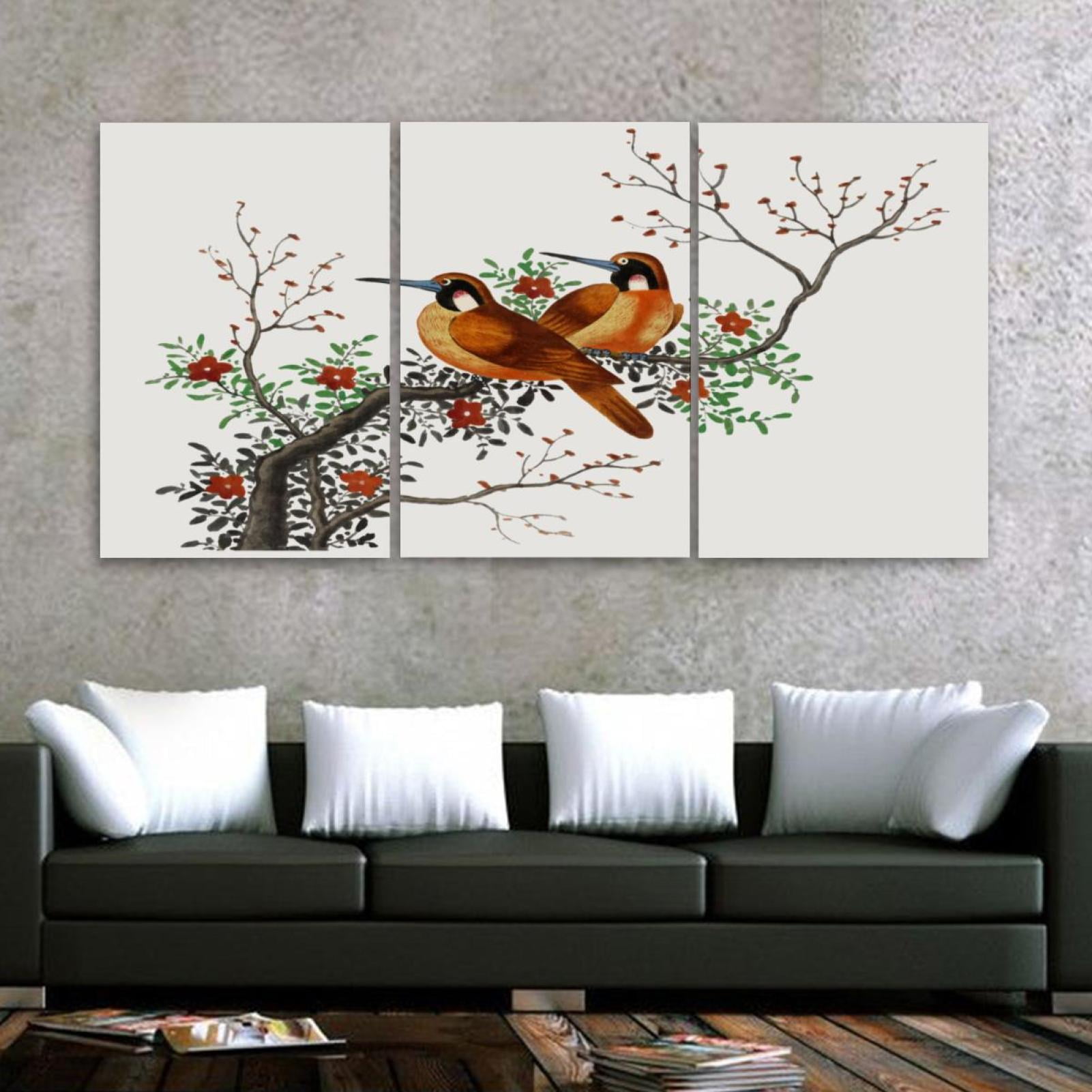 OWNTA Chinese Painting Featuring Two Birds On A Flowering Tree Branch