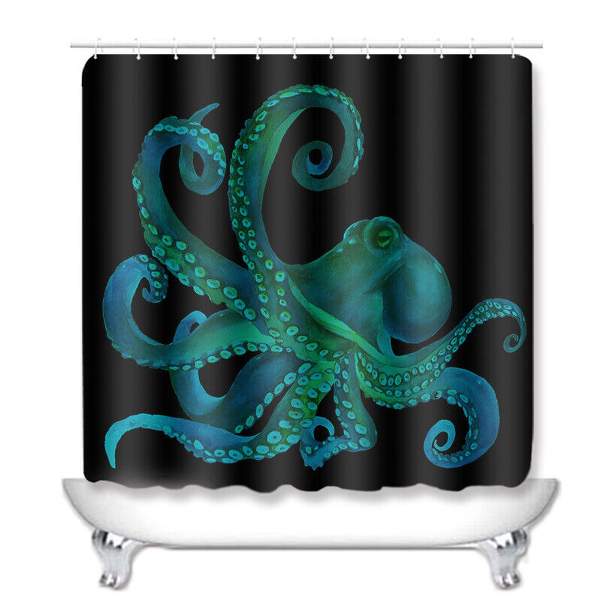 Oceanic Octopus D Shower Curtain Set Waterproof Durable And Stylish