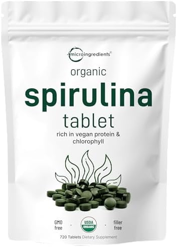 Organic Chlorella Spirulina Tablets Mg Per Serving Counts