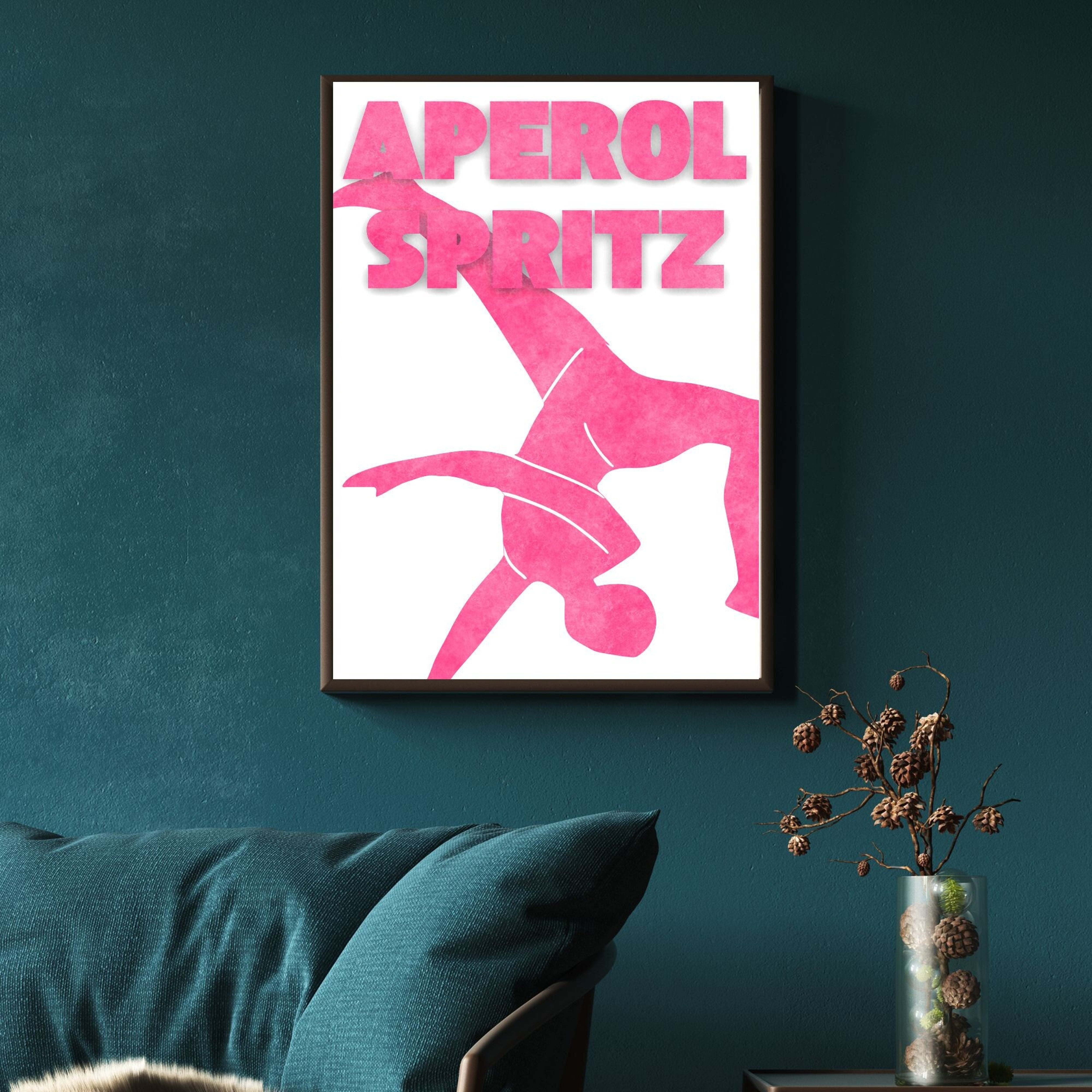 POSTER Aperol Spritz Cocktail Poster Bar Cart Art Print Eclectic Art