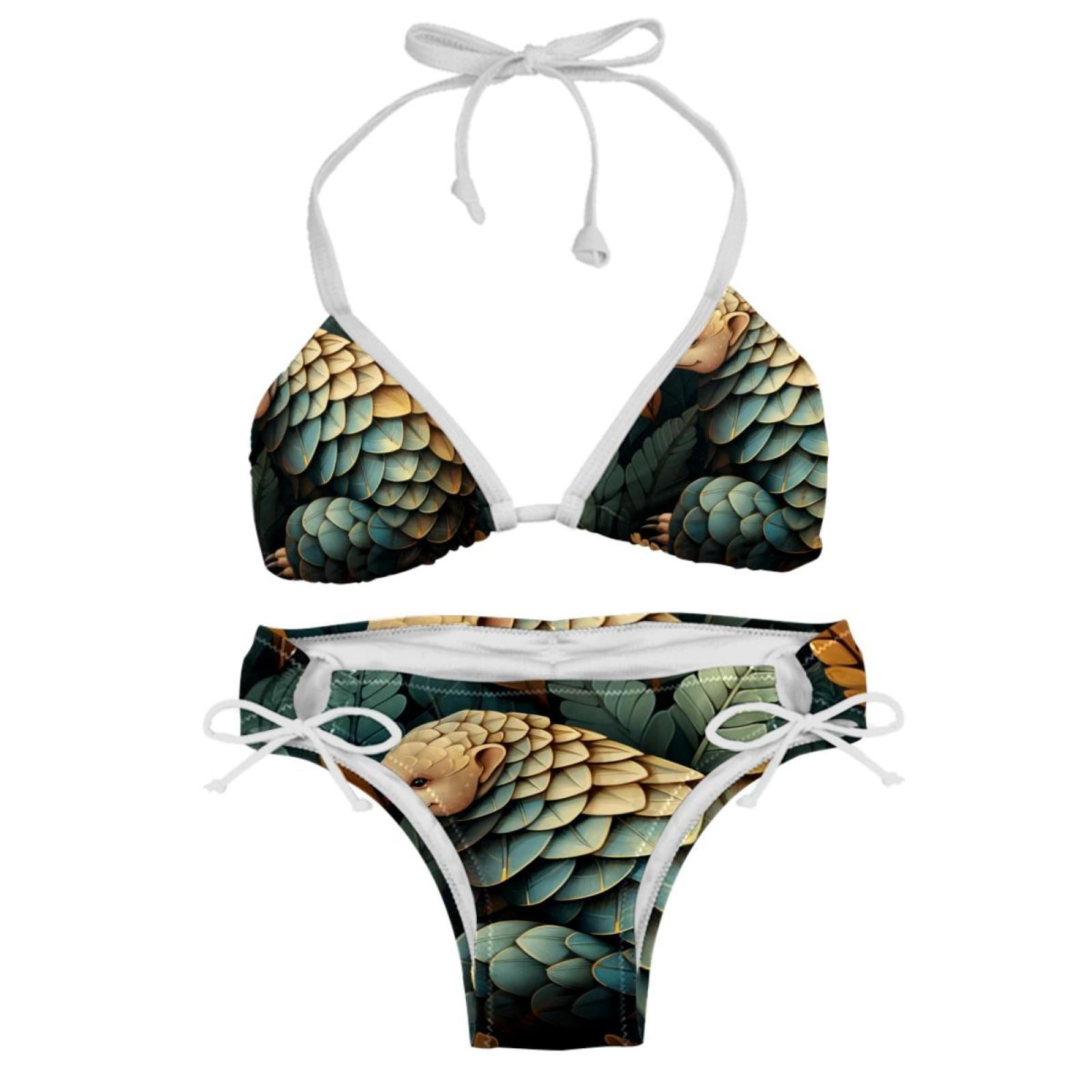 Pangolin Detachable Sponge Adjustable Strap Bikini Set Two Pack