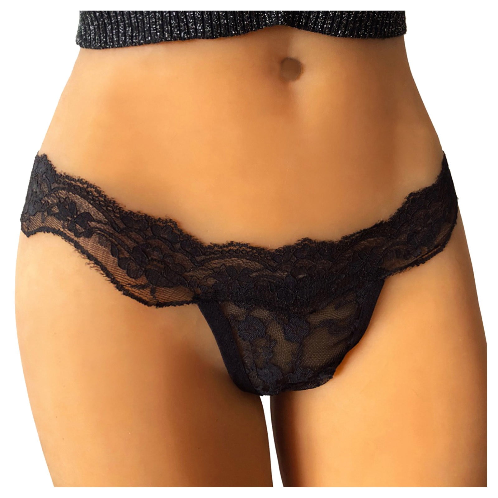 Pantie High Knicker Thong Lingerie Underwear Waist G String Lace Brief