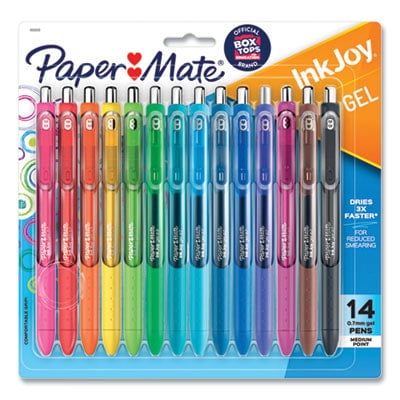 Paper Mate InkJoy Gel Pen, Retractable, Medium 0.7 mm, Assorted Ink and Barrel Colors, 14/Pack