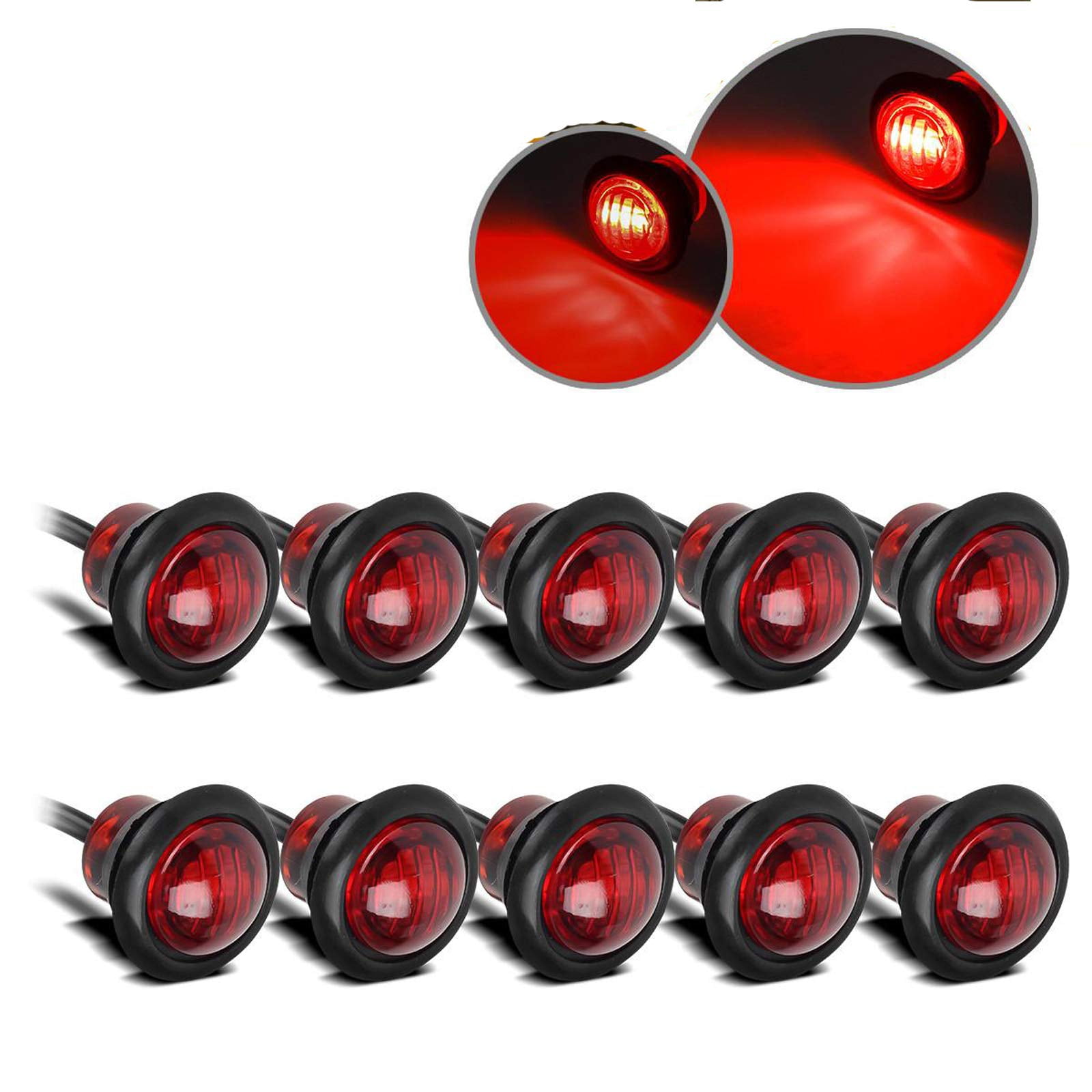 Partsam Pcs Red Se Led Clearance Marker Lights Trailer Bullet