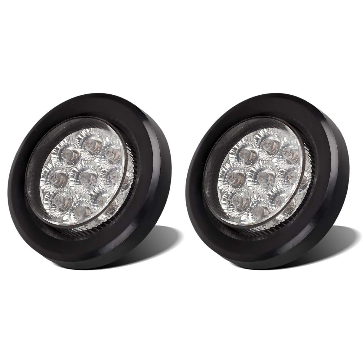 Partsam Pair 2 Clear Red OIF8 Flush Mount Mini Reflex Side Marker LED