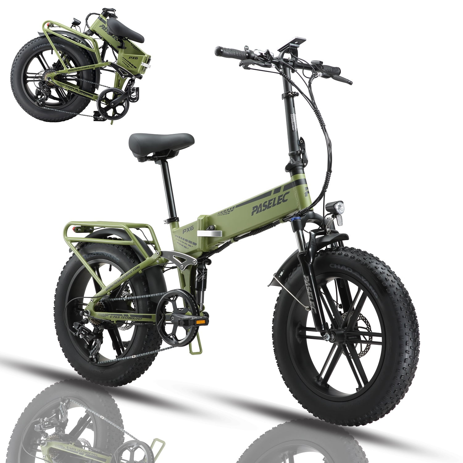 PASELEC PX6 Aluminum Frame Foldable Electric Bike 20 4 0 Fat