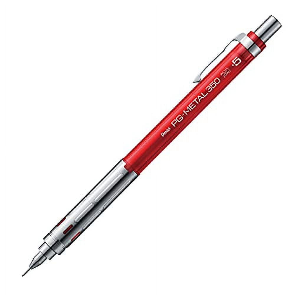 Pentel Mechanical Pencil PG METAL350 PG Metal 0 5mm Clear Red 10 PG315