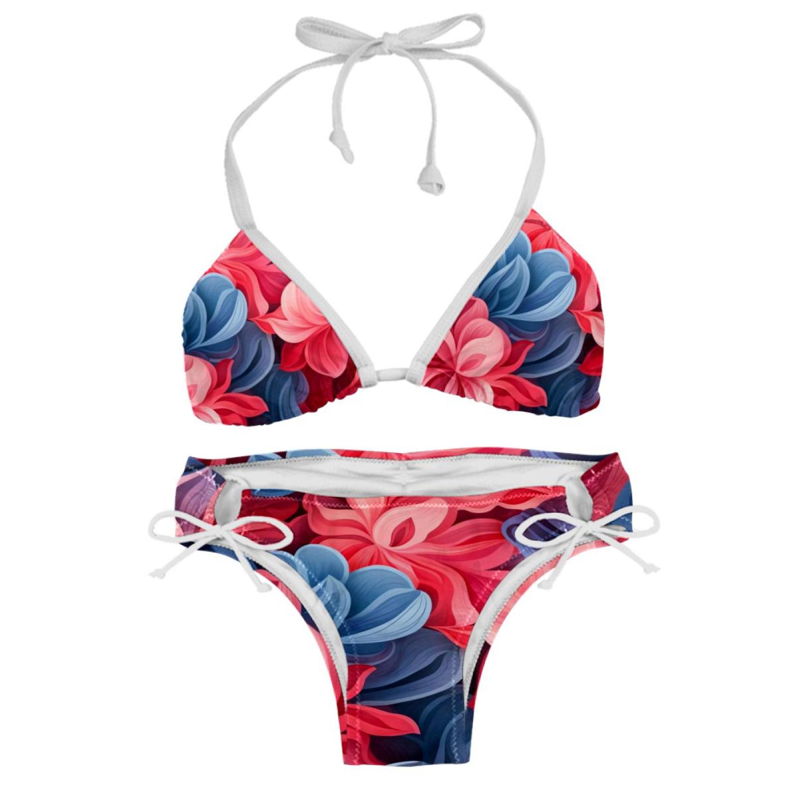 Petal Flower Detachable Sponge Adjustable Strap Bikini Set Pack