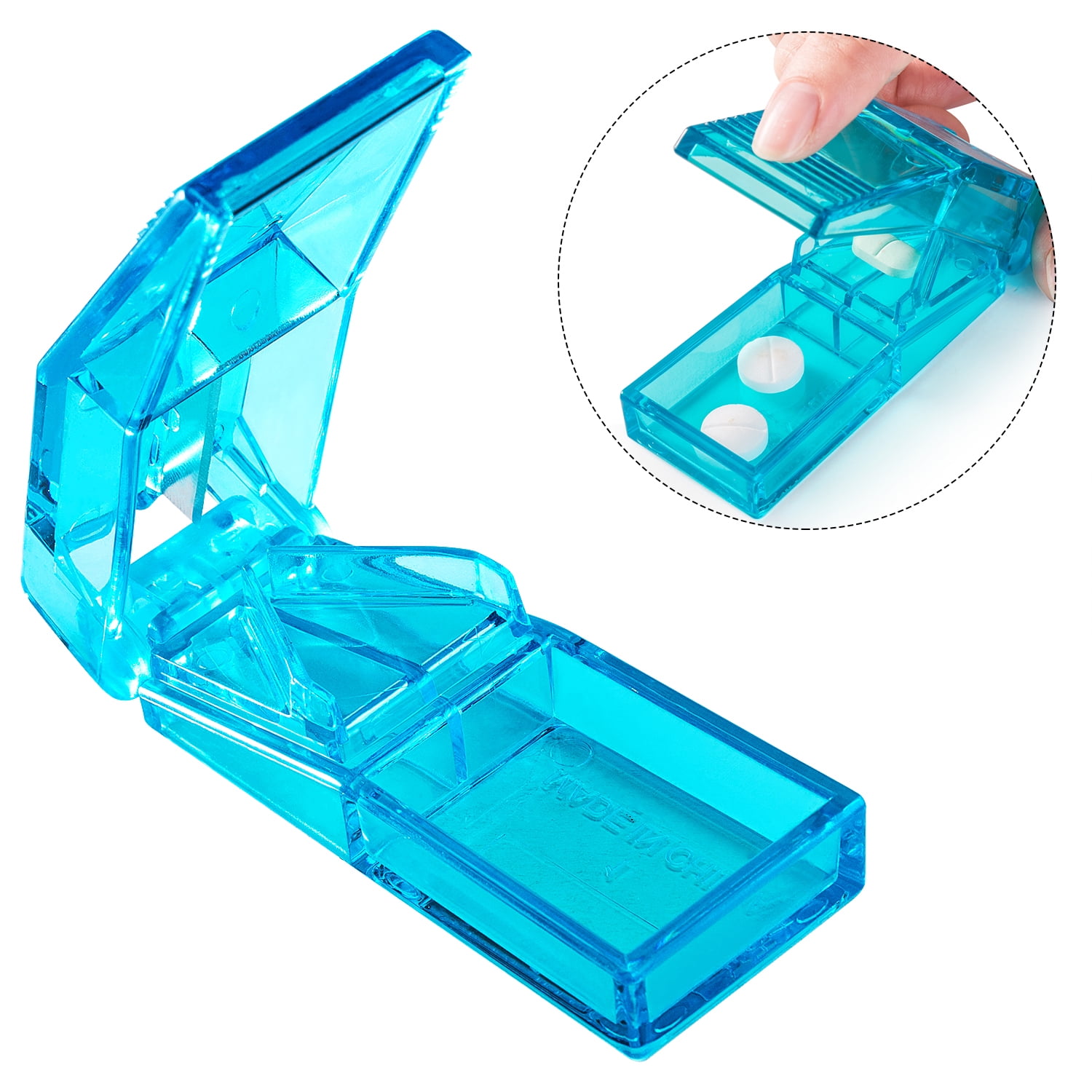 Pill Cutter And Splitter For Cutting Small Or Large Pills Blue