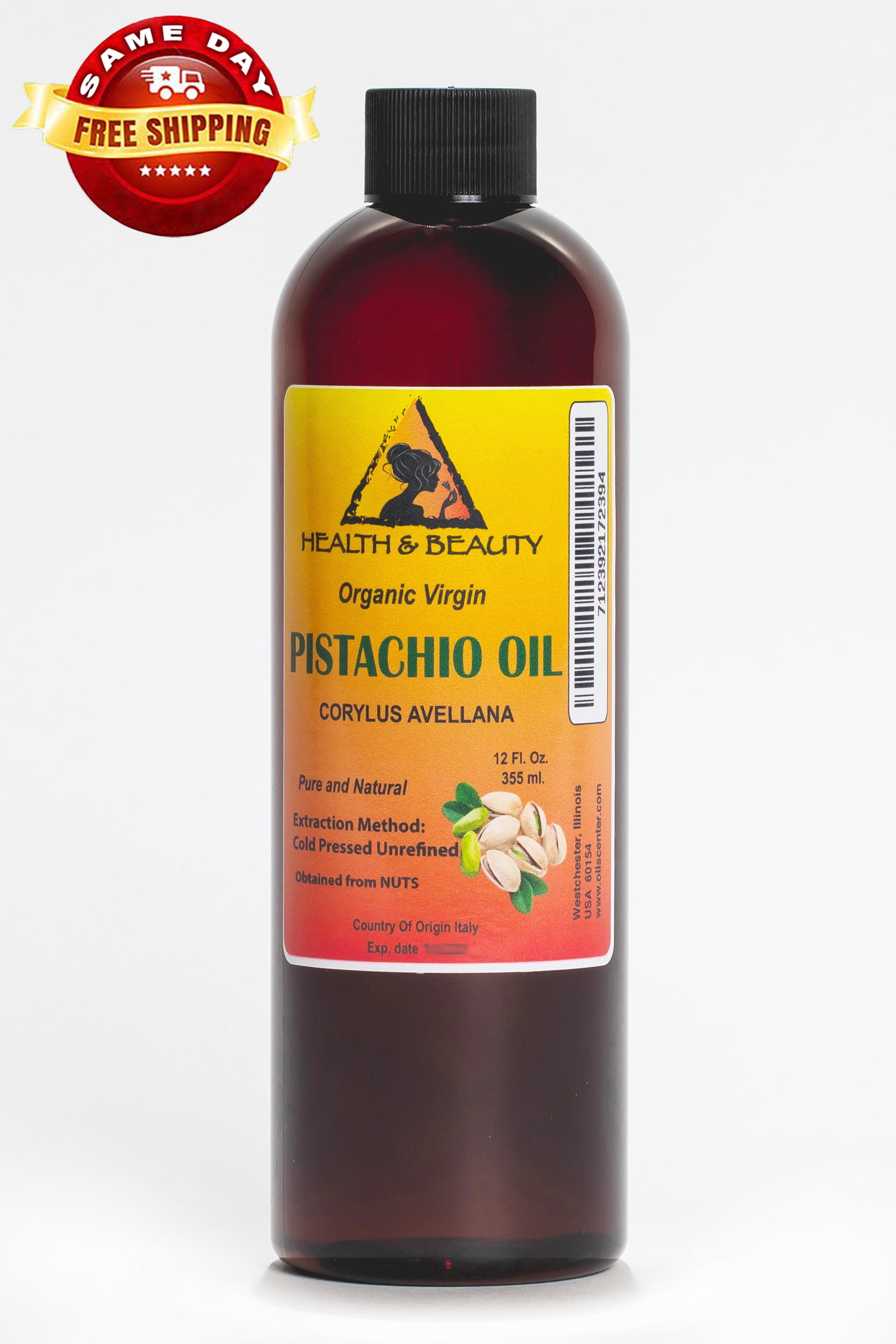 Pistachio Oil Unrefined Organic Carrier Virgin Cold Pressed Raw Fresh