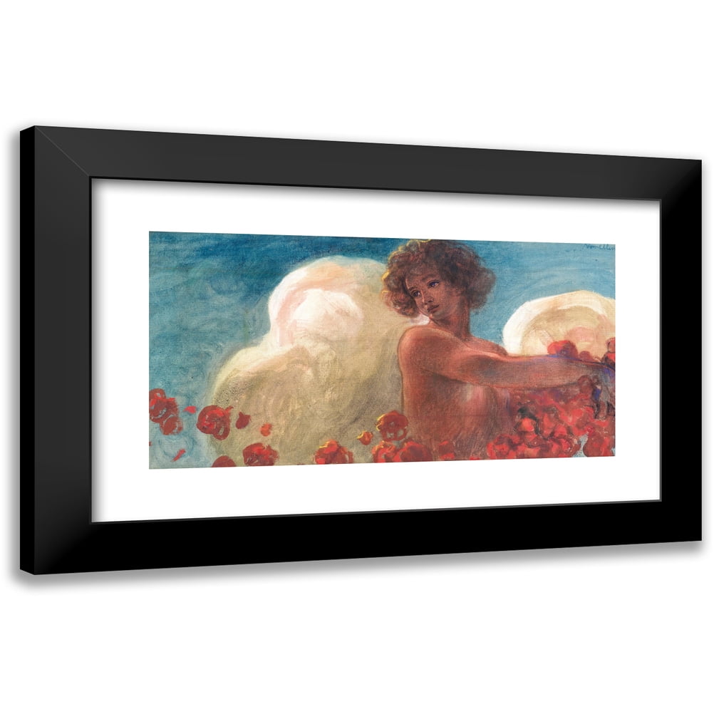 Plinio Nomellini 24x14 Black Modern Framed Museum Art Print Titled