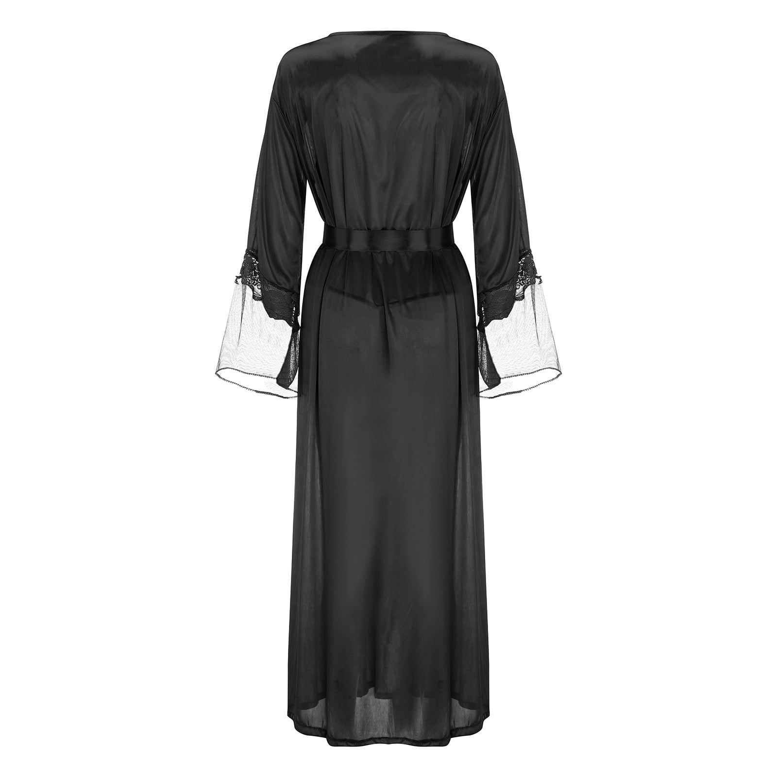 Plus Size Lingerie Tummy Control Thin Mesh See Through Lace Nightgown