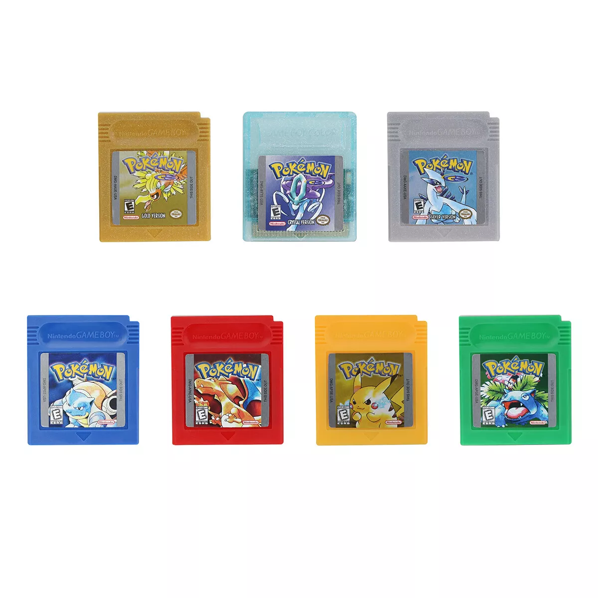 Pokemon Gold Silver Crystal Red Yellow Blue Green New Full Video Game