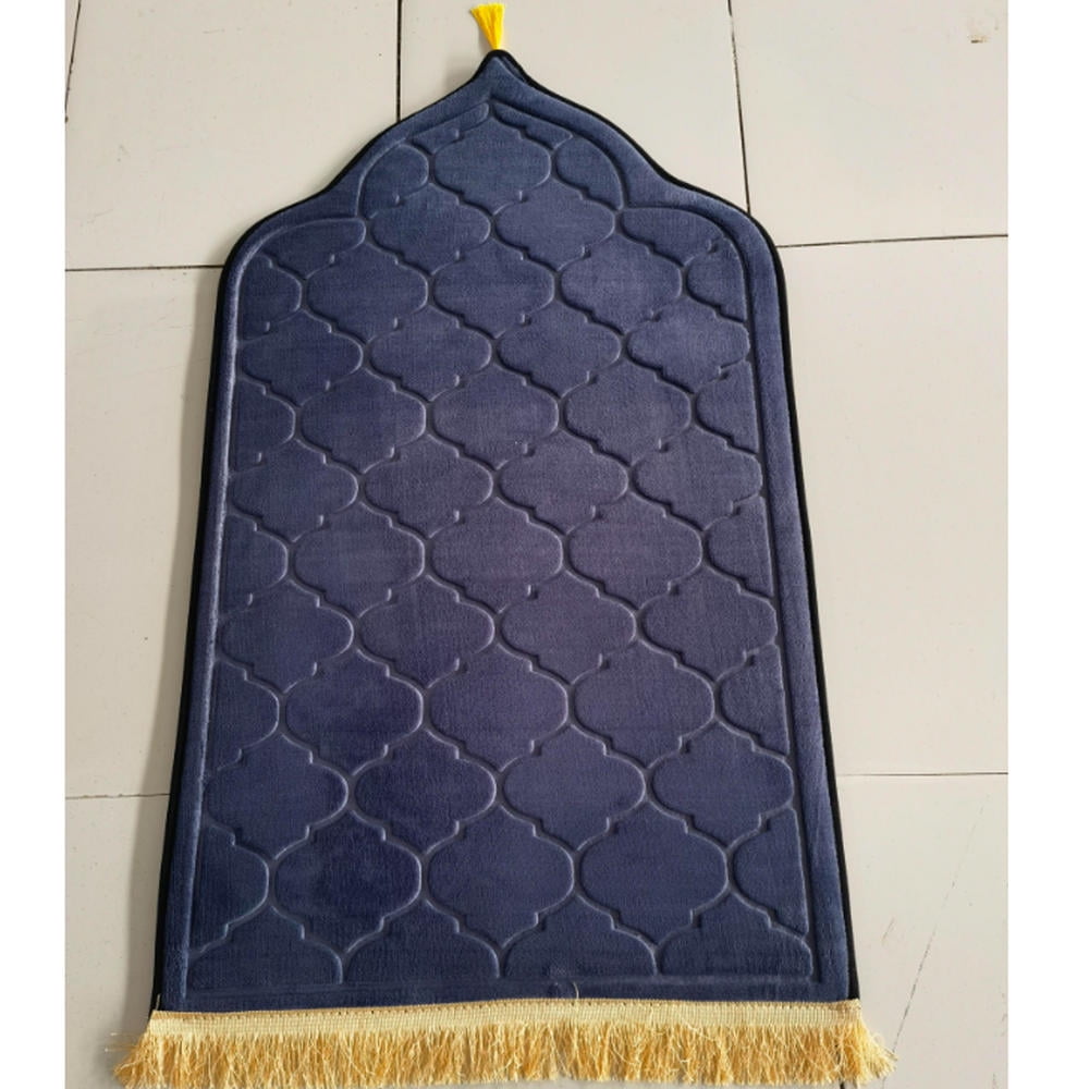 Prayer Mat For Muslim Ramadan Flannel Carpet Worship Kneel Embossing