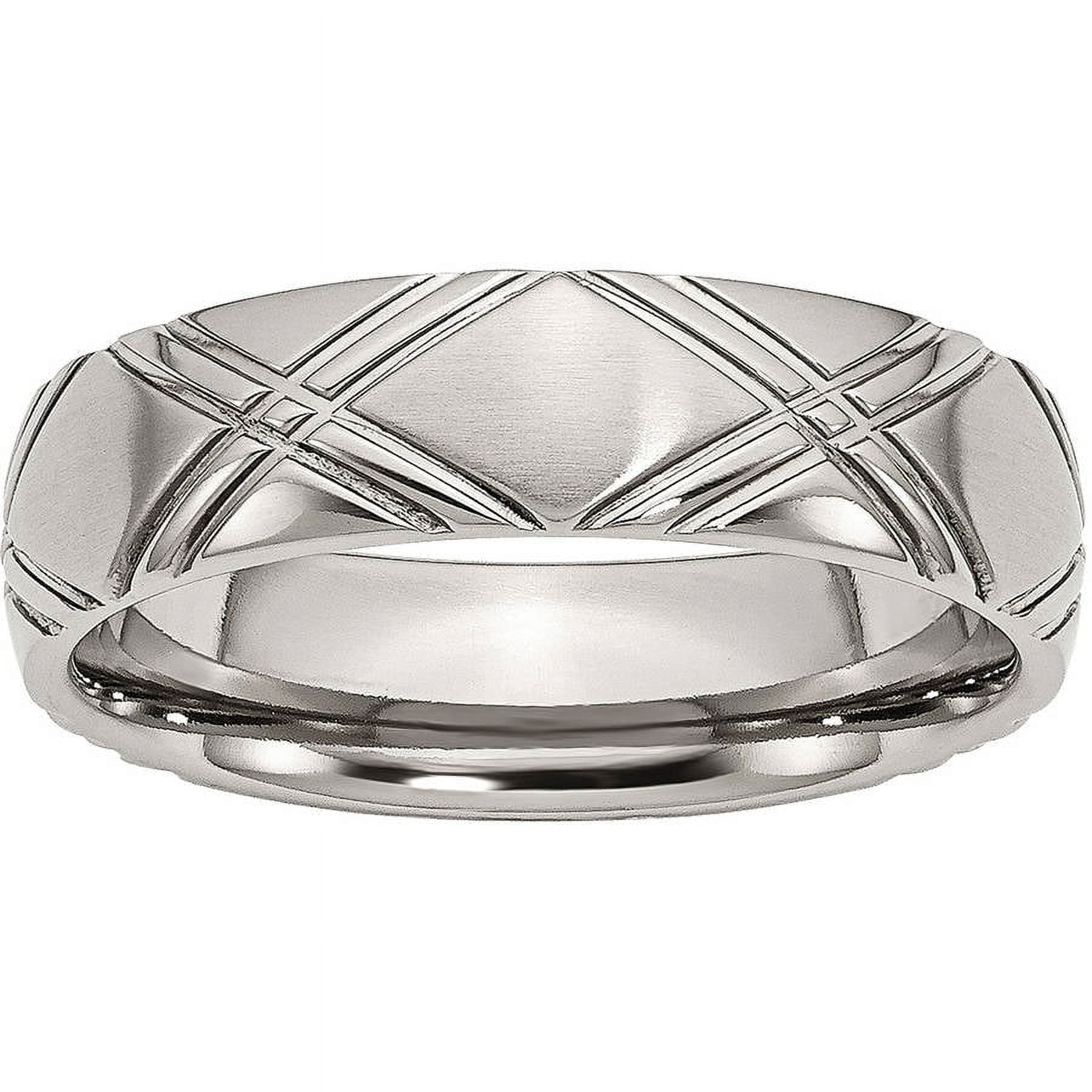 Primal Steel Stainless Steel Brushed And Criss Cross Design Mm Band