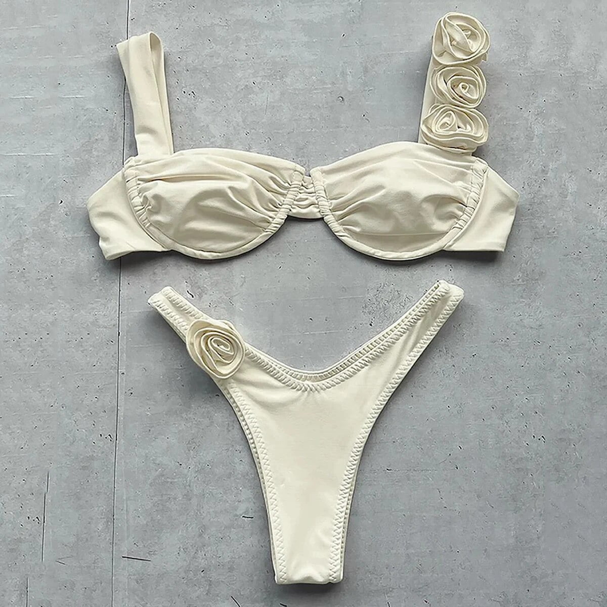 Push Up Bikini Sexy Women Swimsuit Female Swimwear Flower Bikini Set