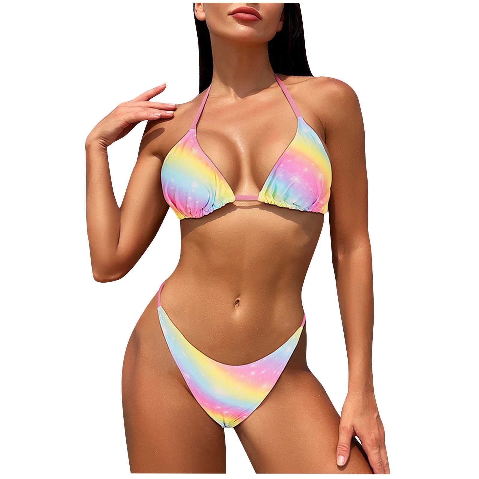 Quyuon Womens Two Piece Bikini Sets Push Up Swinsuit Plus Size Bikini