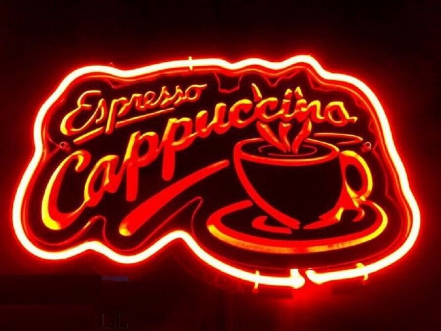 Queen Sense Espresso Cappuccino D Carved Neon Sign Acrylic Man