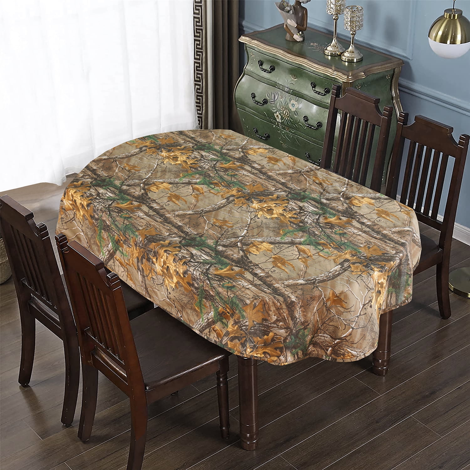 Realtree Xtra Camo Table Cloth Oval X Polycotton Fabric