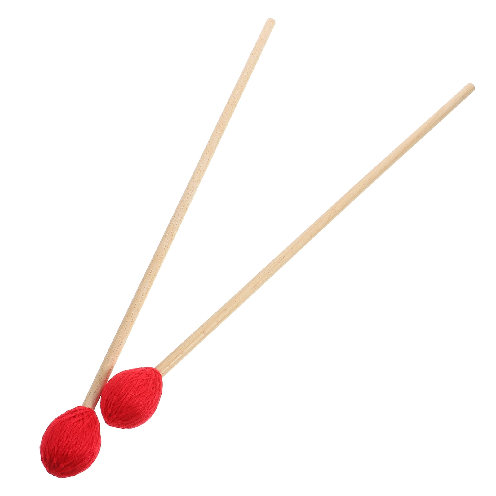 Red Yarn Drum Sticks Wooden Handle Mallets Marimba Hammer Maple Pole