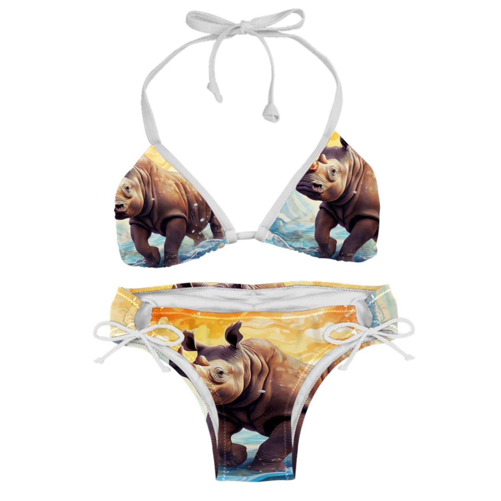 Rhinoceros Detachable Sponge Adjustable Strap Bikini Set Two Pack