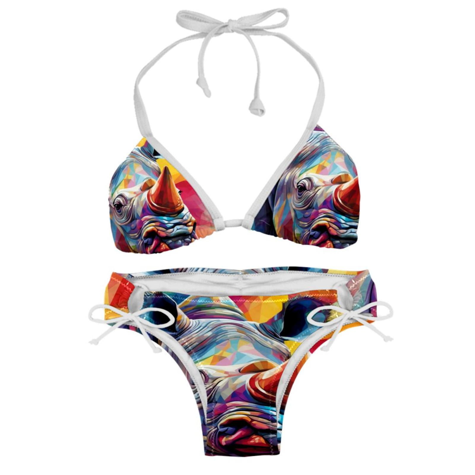 Rhinoceros Detachable Sponge Adjustable Strap Bikini Set Two Pack