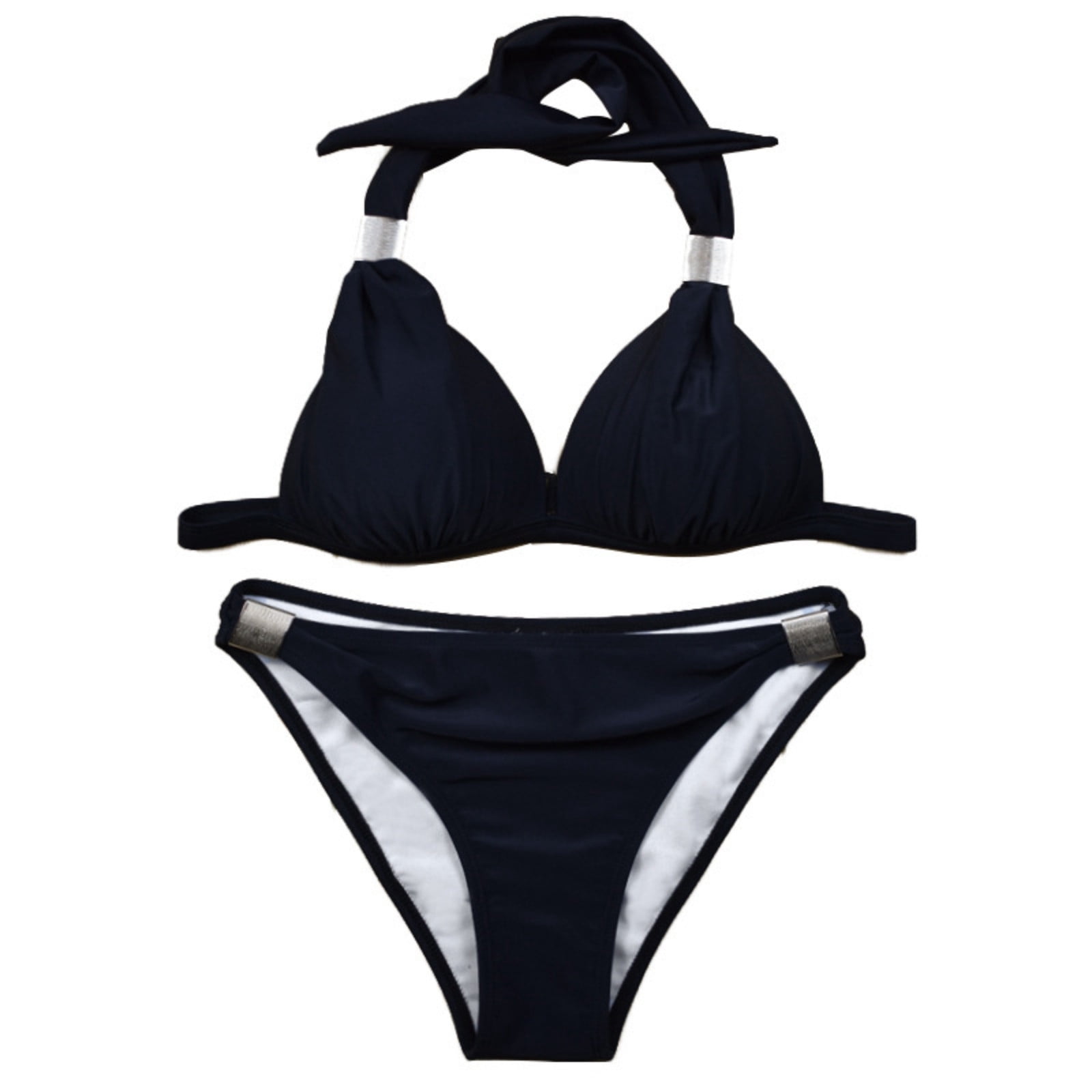 Roncen Women S Triangle Ruched Bikini Set Sexy Two Piece Swimsuit