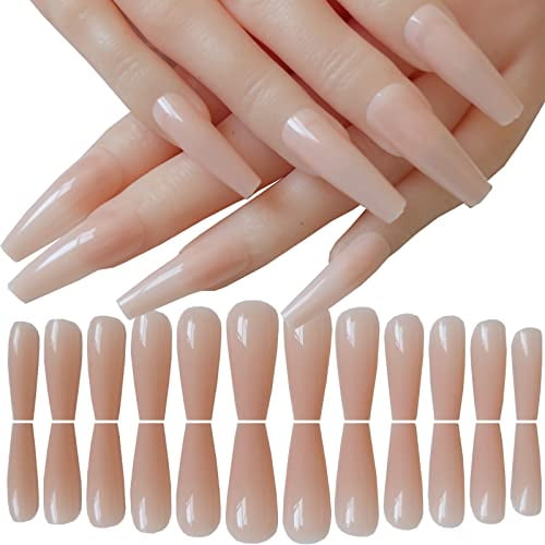 Shnwu Pc Coffin False Nails Set Soft Gel Ballerina Acrylic Nail Tips