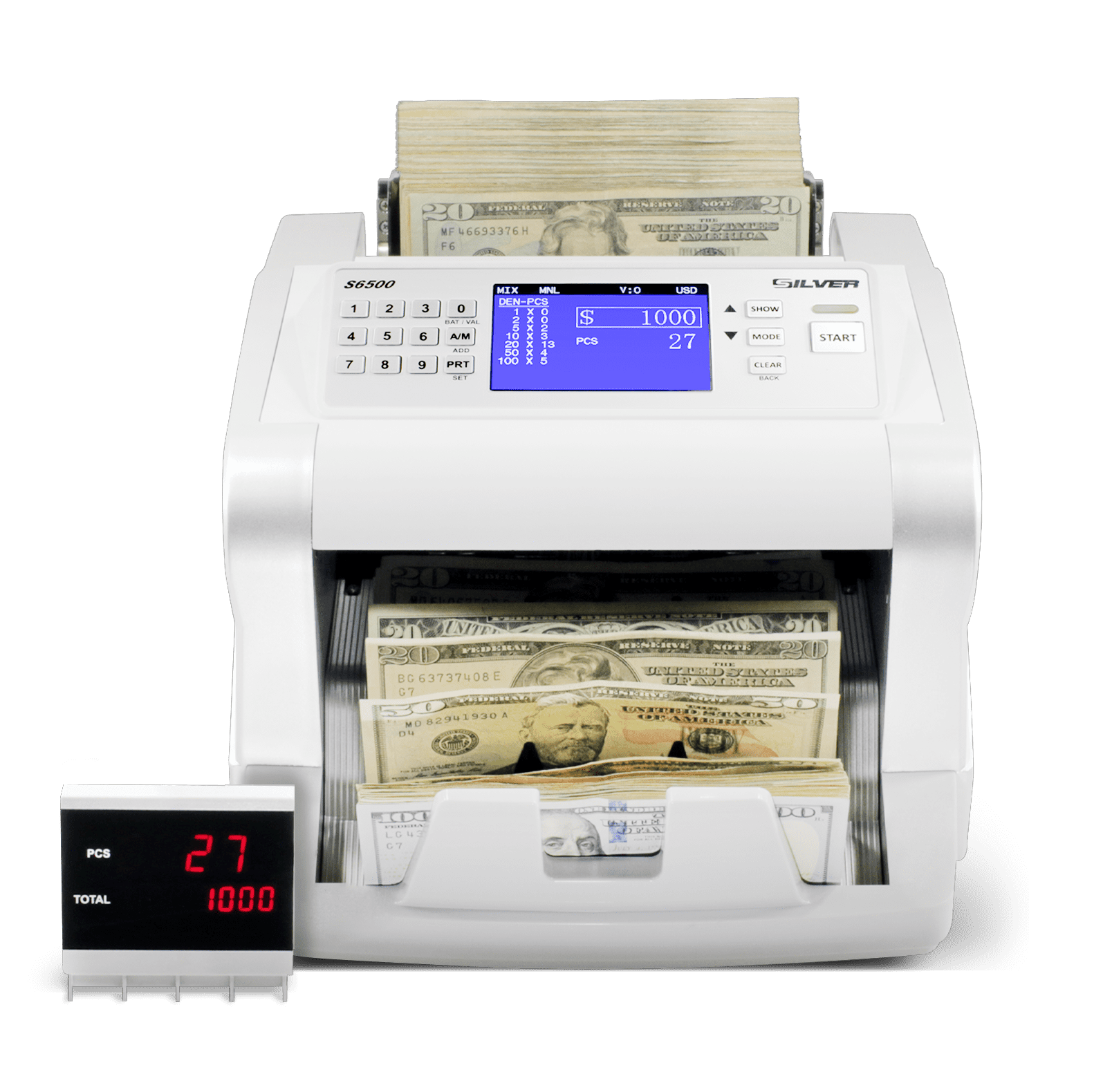 Silver By Accubanker S Bill Counter Machine Mixed Denomination