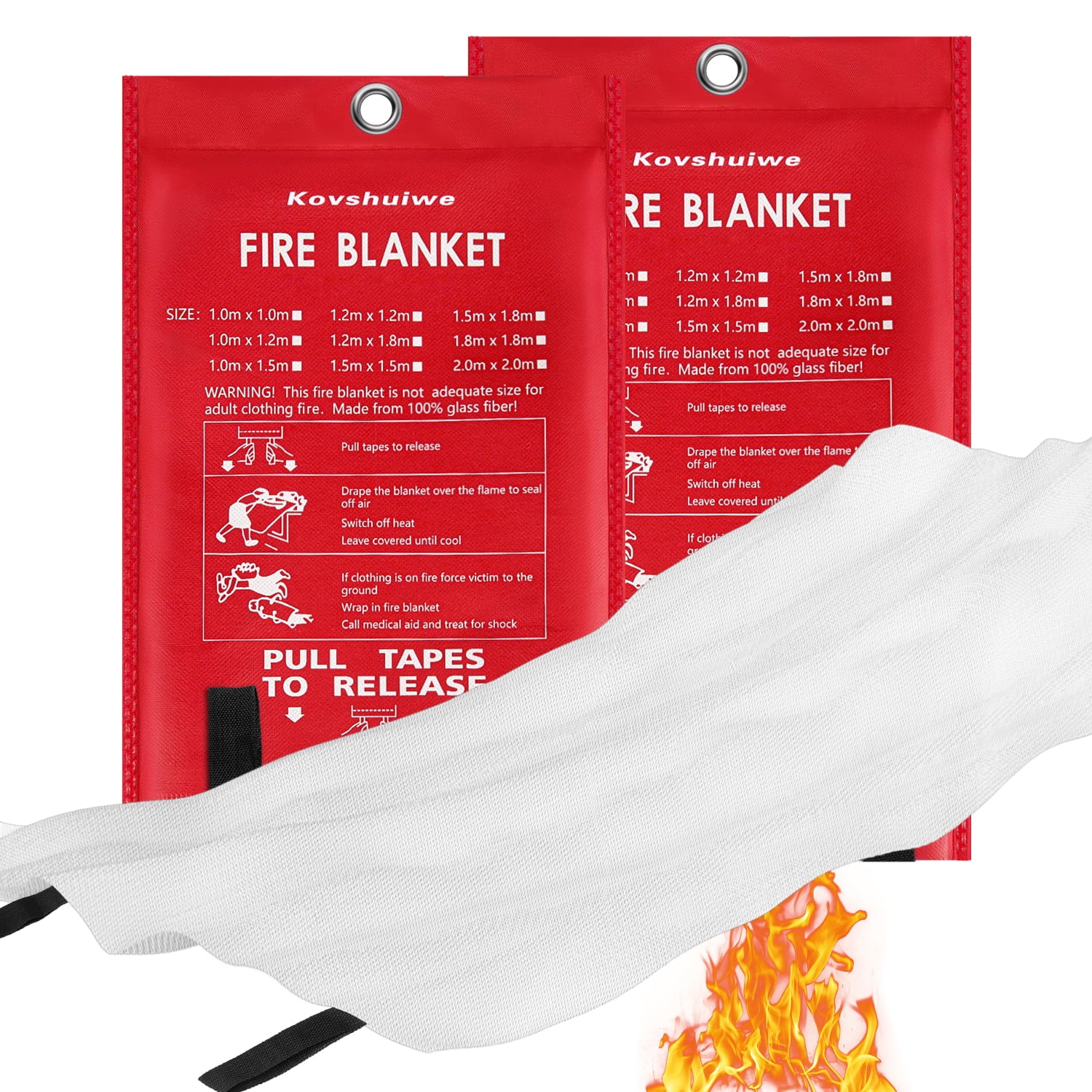 Siruiton Emergency Fire Blanket For Home Kitchen Pack Fire