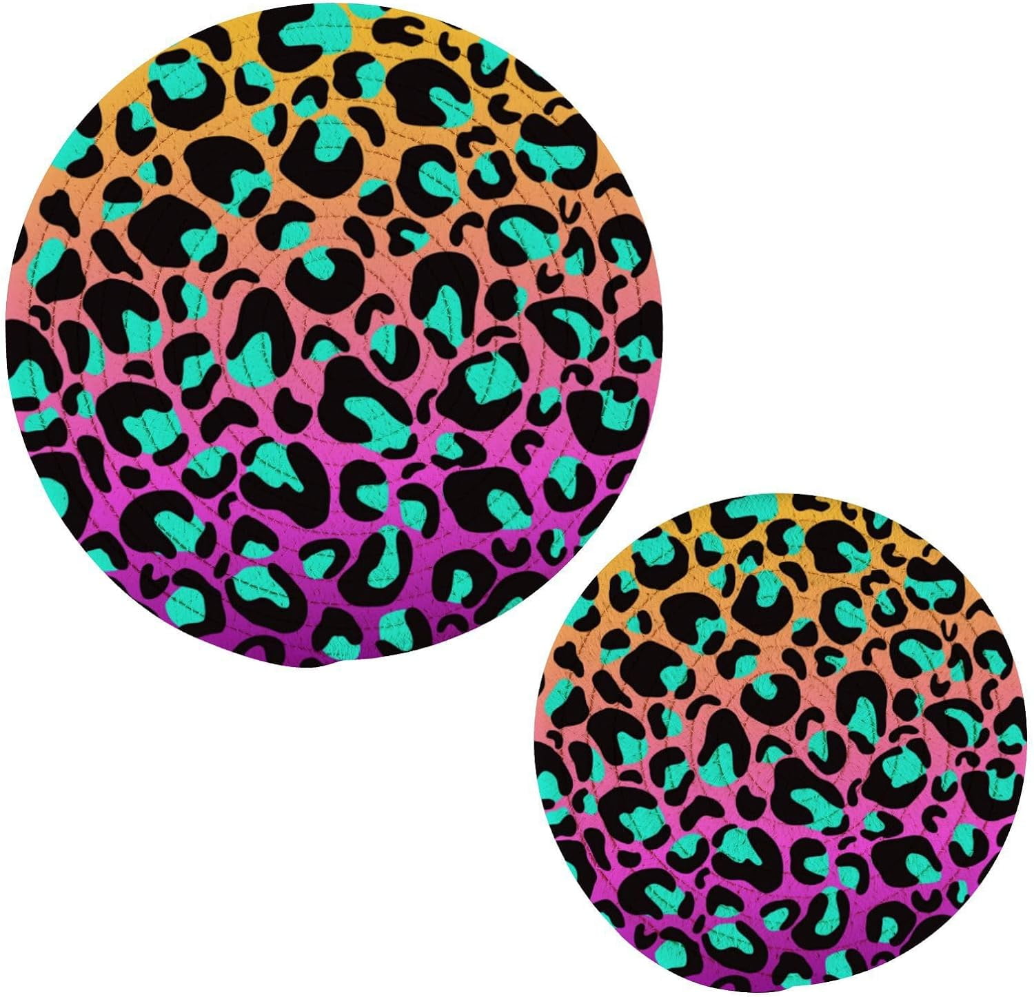 Skysonic Pot Holders Trivets Set Pcs Neon Leopard Potholders For