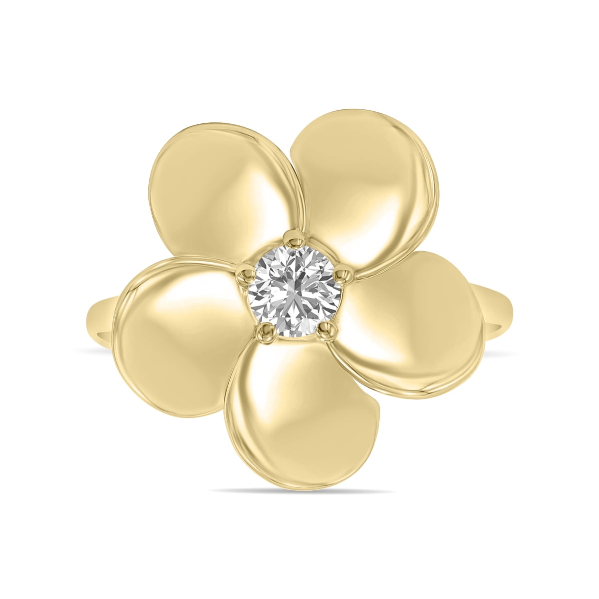 SZUL Women S 1 3 CTW Lab Grown Diamond Flower Ring In 10K Yellow Gold