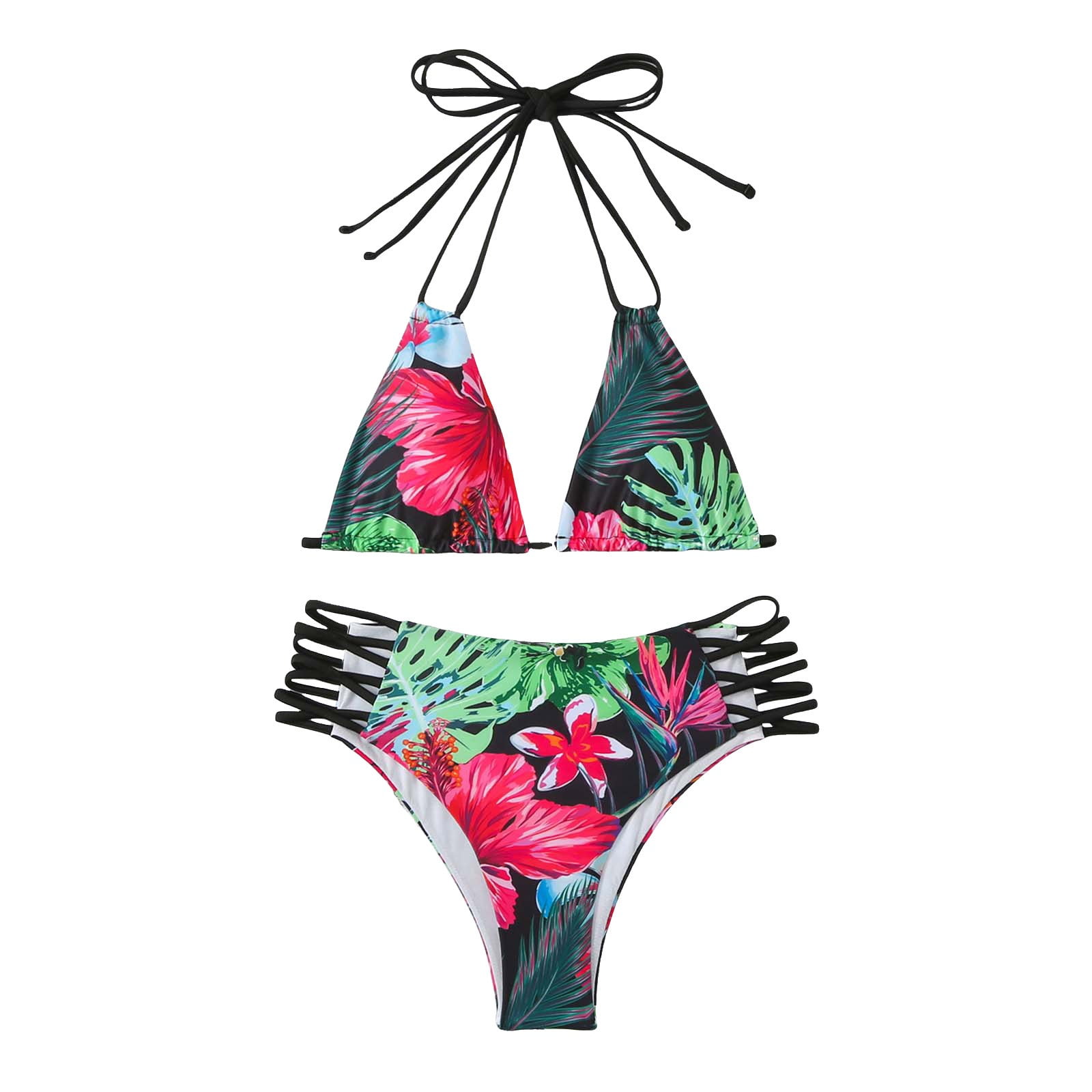 SZXZYGS Swimsuit Women S Split Bikini Multi Strap Sexy Split Swimsuit