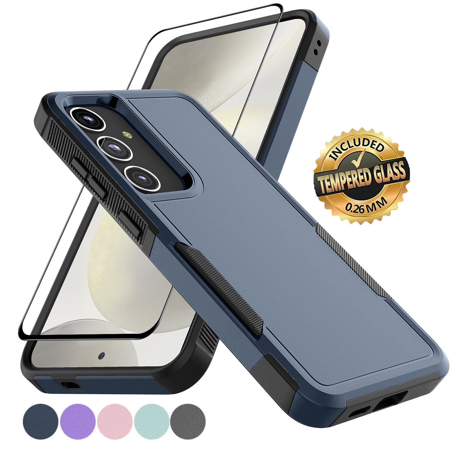 Samsung Galaxy S24 Case With Tempered Glass Screen Protector Tekcoo