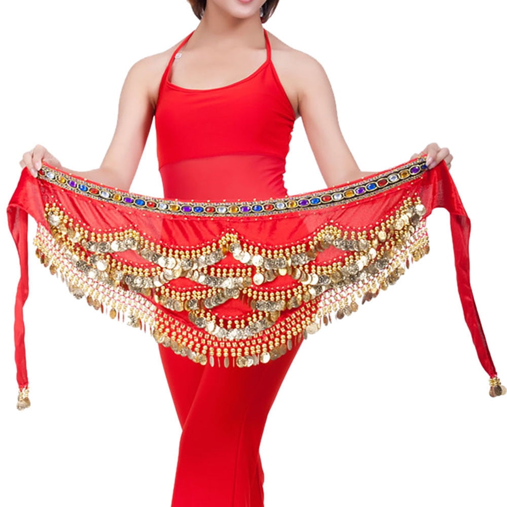 Savings Clearance 2024 Eyclop Belly Dance Hip Scarf Gold Coins Belly