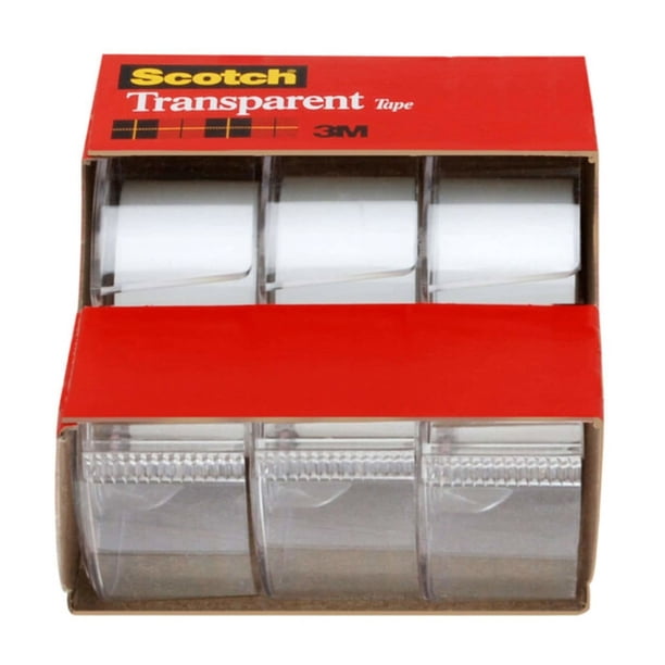 Scotch Transparent Tape, Clear, 3/4 in x 300 in, 3 Dispensers - real estate office supplies