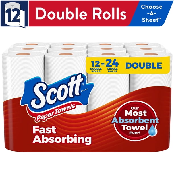 Scott Choose-a-Sheet Paper Towels, 12 Double Rolls - deals on cleaning essentials