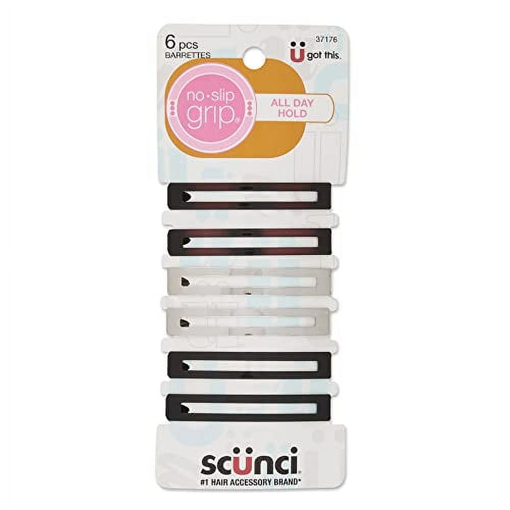 Scunci By Conair No Slip Grip Open Center Stay Tight Barrettes Hair