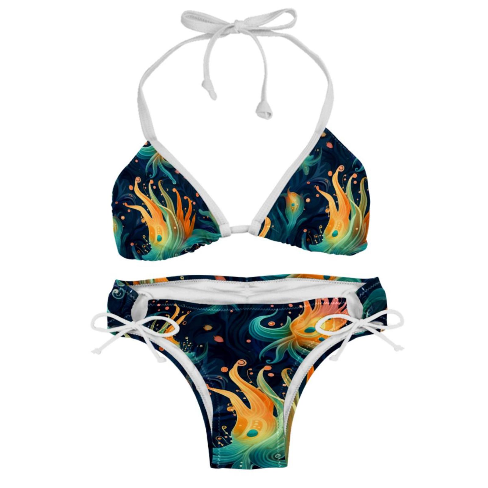 Sea Slug Detachable Sponge Adjustable Strap Bikini Set Two Pack Swim
