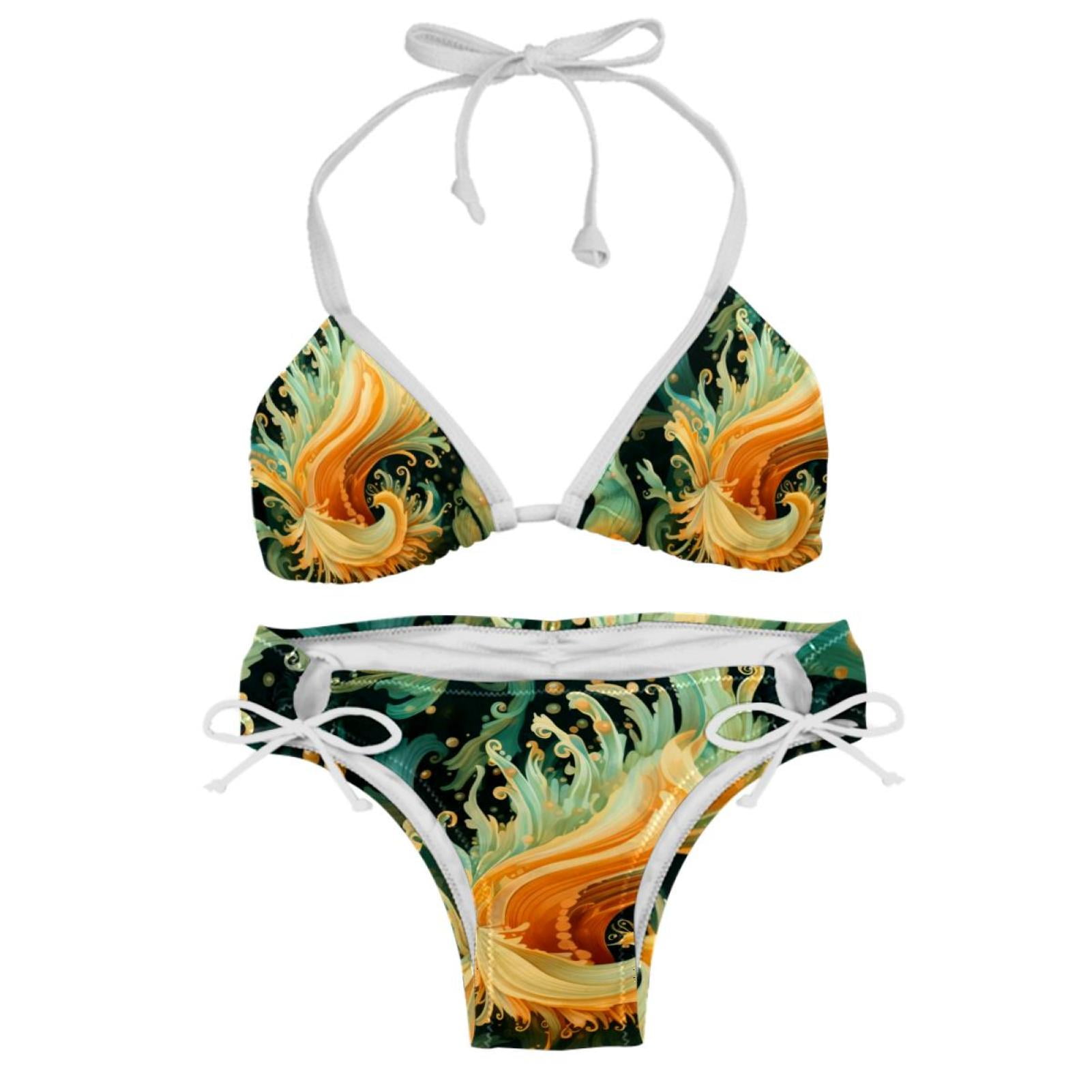 Sea Slug Detachable Sponge Adjustable Strap Bikini Set Two Pack For