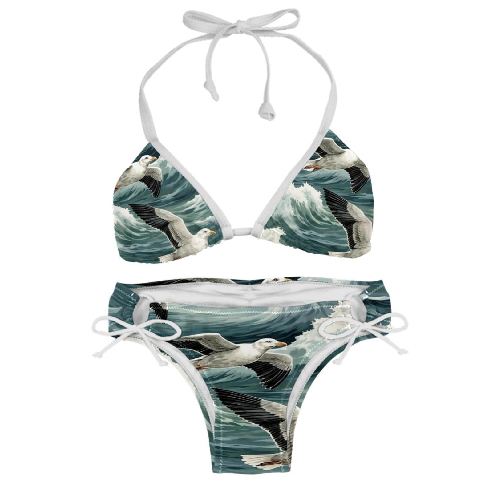 Seagull Adjustable Strap Bikini Set With Detachable Sponge Two Pack