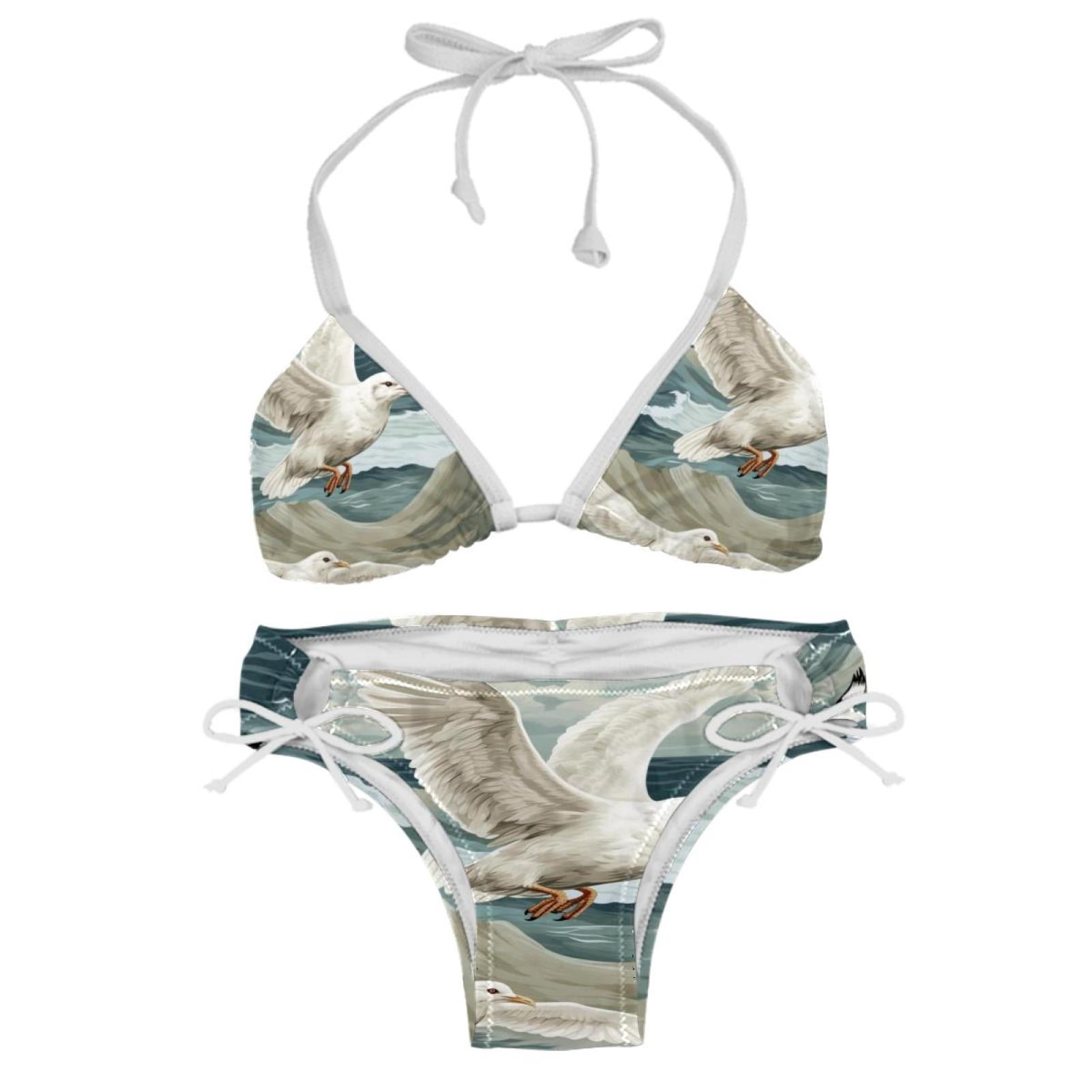 Seagull Detachable Sponge Adjustable Strap Bikini Set Two Pack For
