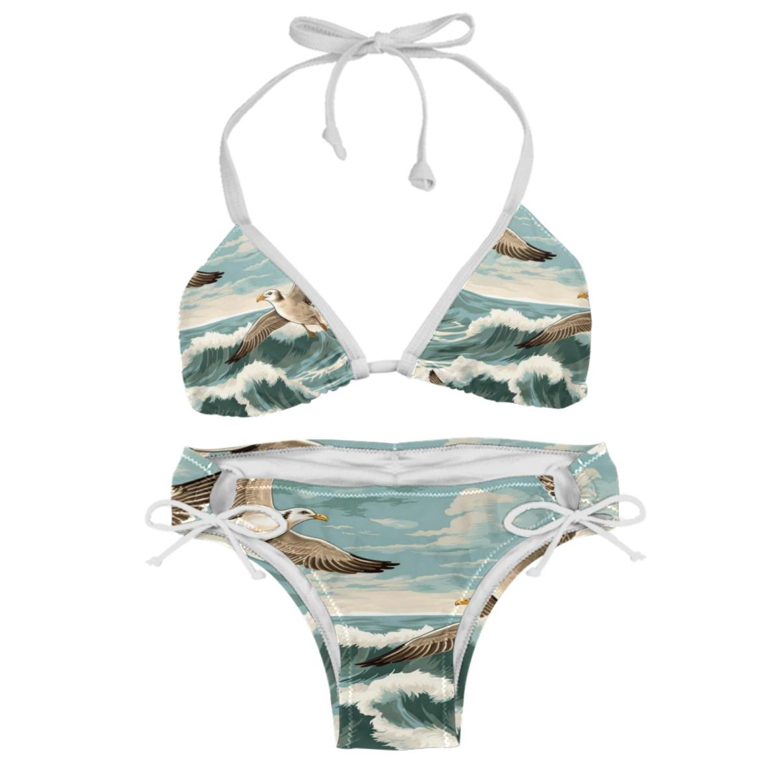 Seagull Detachable Sponge Adjustable Strap Bikini Set Two Pack For