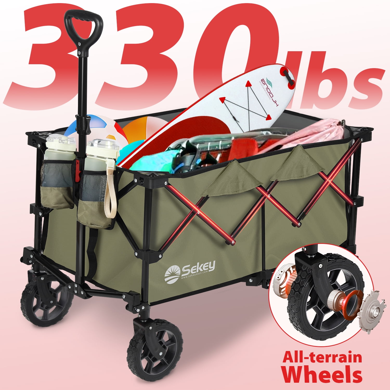 Sekey Heavy Duty Foldable Wagon With Lbs Weight Capacity L