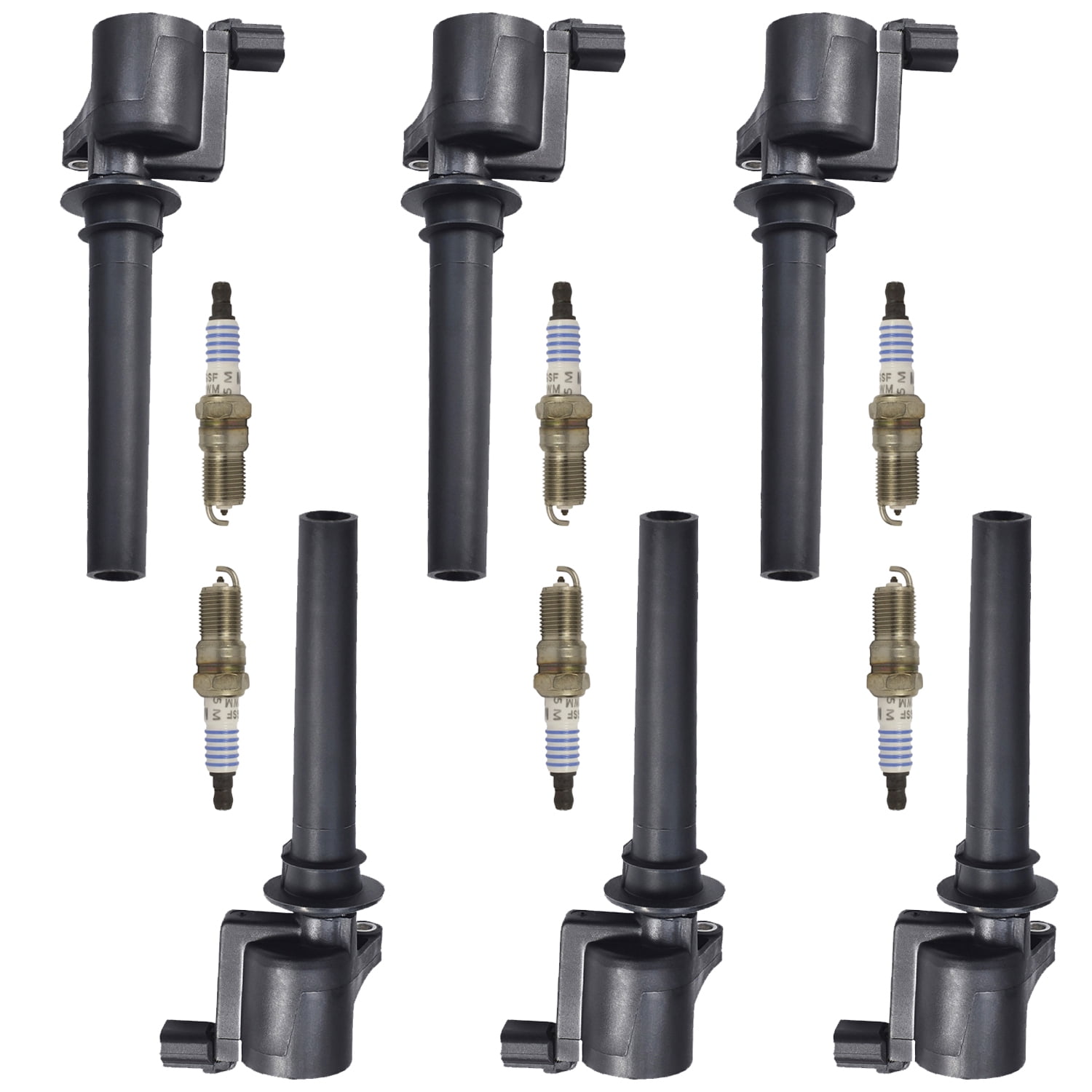 Set Of 6 ISA Ignition Coils And Motorcraft Platinum Spark Plugs